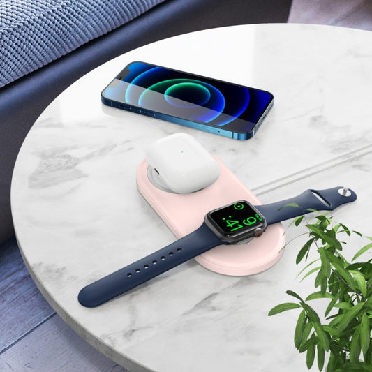 For Apple Watch / iPhone AhaStyle PT135 2 In 1 Silicone Wireless Charging Base(Midnight Blue) by AhaStyle