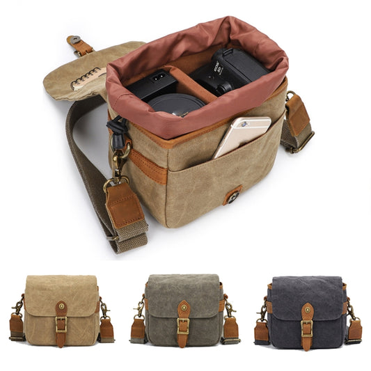 Retro Camera Canvas Bag Shoulder Messenger Bag Travel Portable Case(Dark Gray) by buy2fix