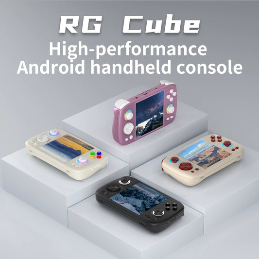 ANBERNIC RG Cube Retro Handheld Game Console With 3.95 Inch Screen T820 CPU Android 13 RGB Light With 128G TF Card(Black) by ANBERNIC