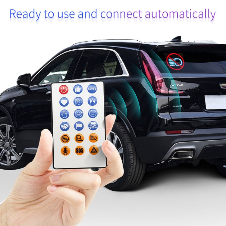 HI.GROOM Car LED Customized Pixel Emoticon Lights Bluetooth Remote Control Interactive AI Screen, Style: No Remote Control - Car Monitor by buy2fix | Online Shopping UK | buy2fix