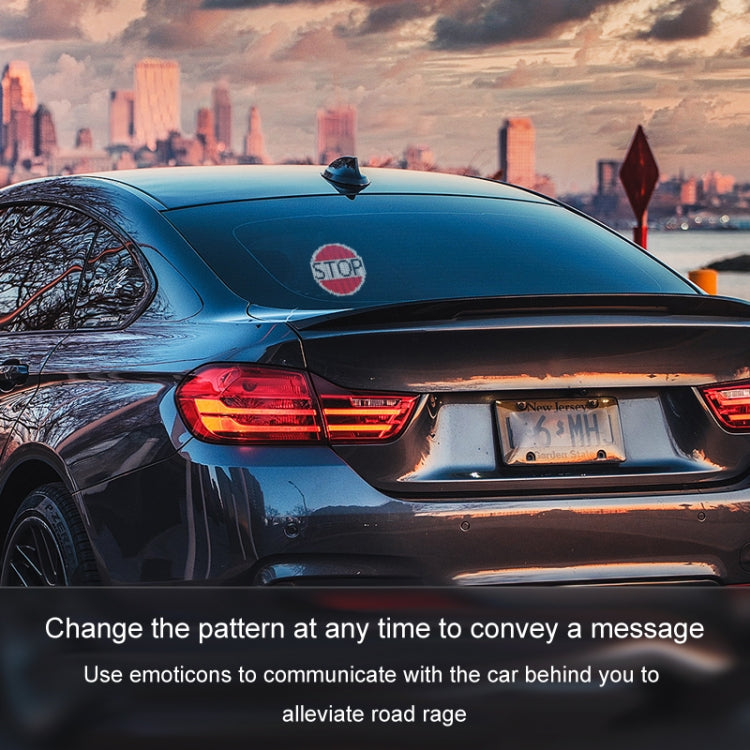 HI.GROOM Car LED Customized Pixel Emoticon Lights Bluetooth Remote Control Interactive AI Screen, Style: No Remote Control by buy2fix