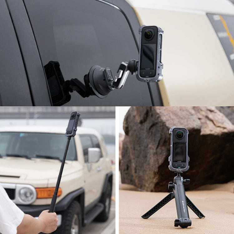 For Insta360 X4 PGYTECH P-55A-010 Metal Rabbit Cage Aluminum Expanding Protective Bezel With Lens Case by PGYTECH