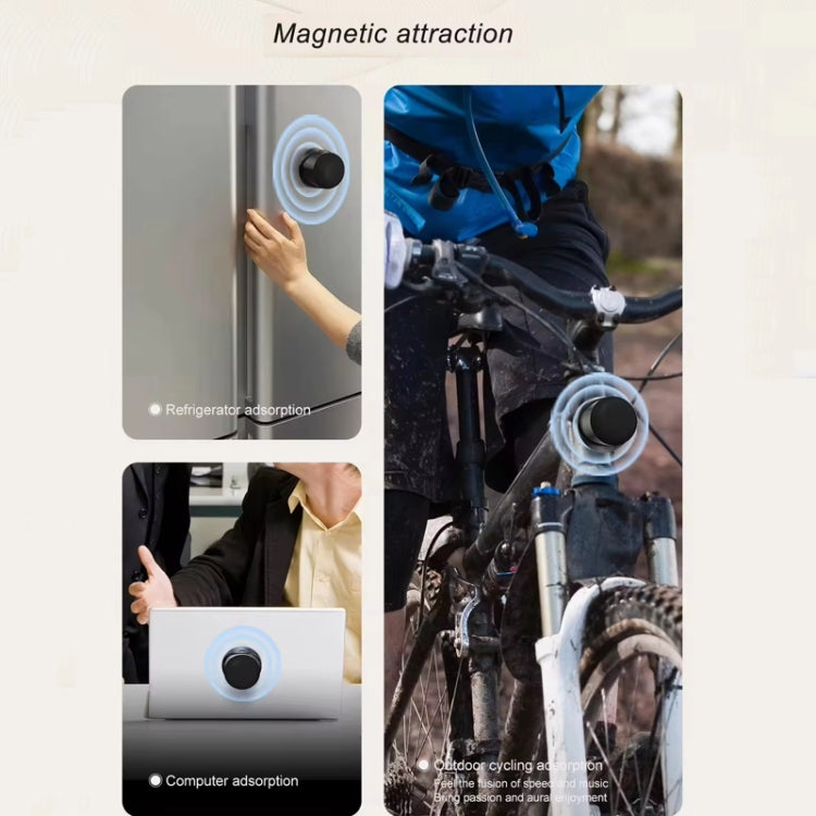 Magnetic Wireless Bluetooth Speaker Subwoofer Mini Portable TWS Mobile Phone Speaker(Black) - Mini Speaker by buy2fix | Online Shopping UK | buy2fix