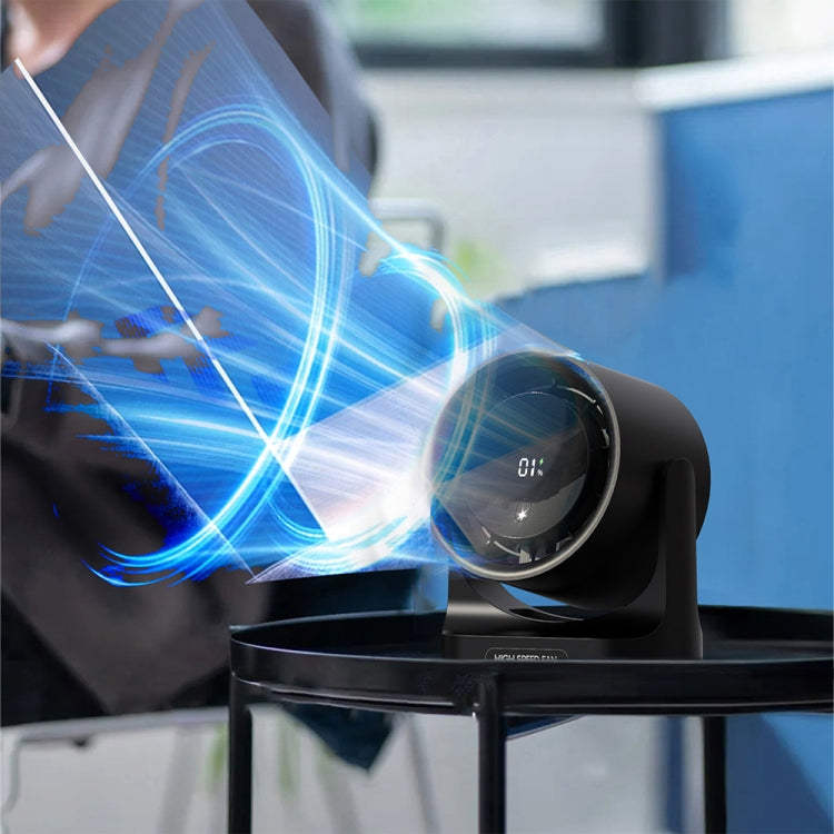 HX-F315 100-speed USB Charging Digital Display Wall-mounted Desktop Turbine Fan(White) by buy2fix