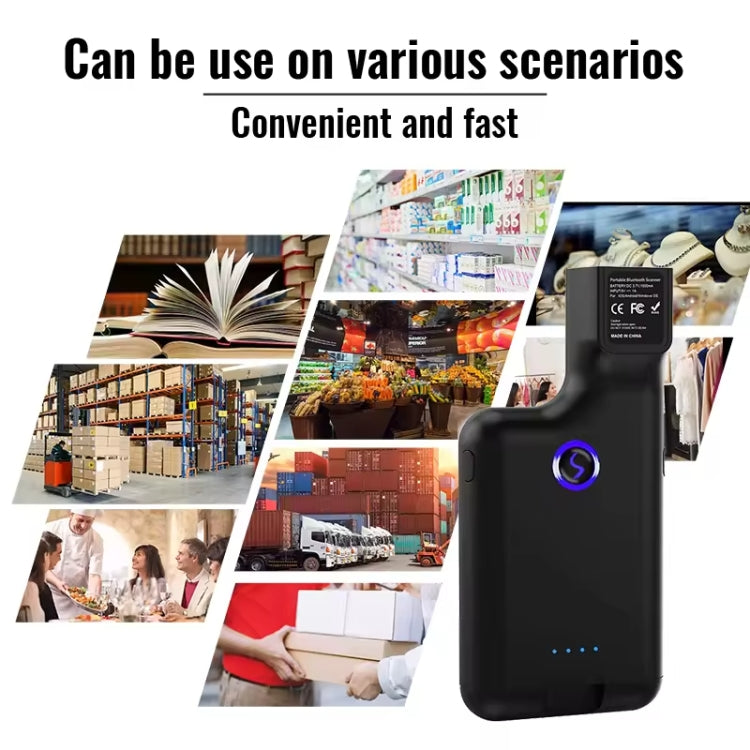 1D Bluetooth Barcode Scanner Wireless Back Clip Phone Barcode Reader by buy2fix