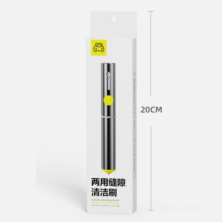 3-In-1 Car Air Outlet Double-Head Cleaning Brush Multi-Functional Detail Brush With Hammer(Grey) by buy2fix