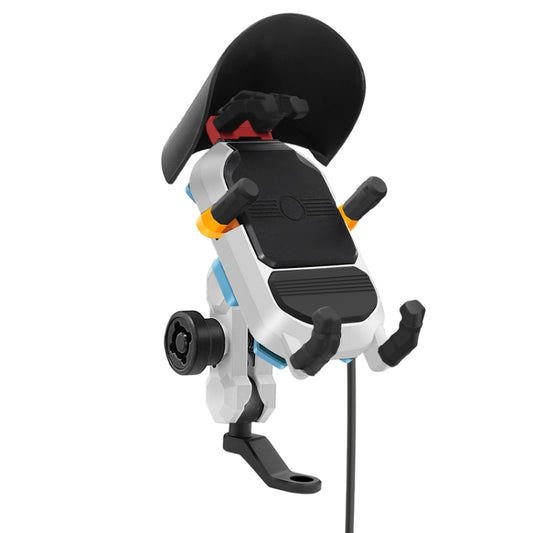 15W Wireless Fast Charging Colorful Motorcycle Shock Absorption Phone Holder(Mirror Mount Type) by buy2fix