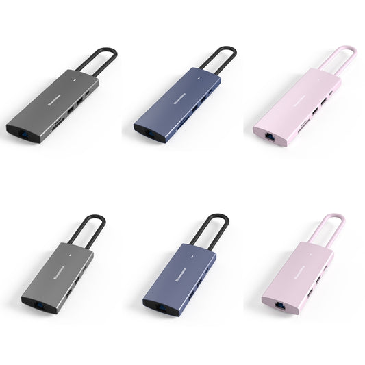 Blueendless 4K60Hz + Gigabit LAN + Data Type-C Docking Station, Spec: 6-in-1 Blue by Blueendless