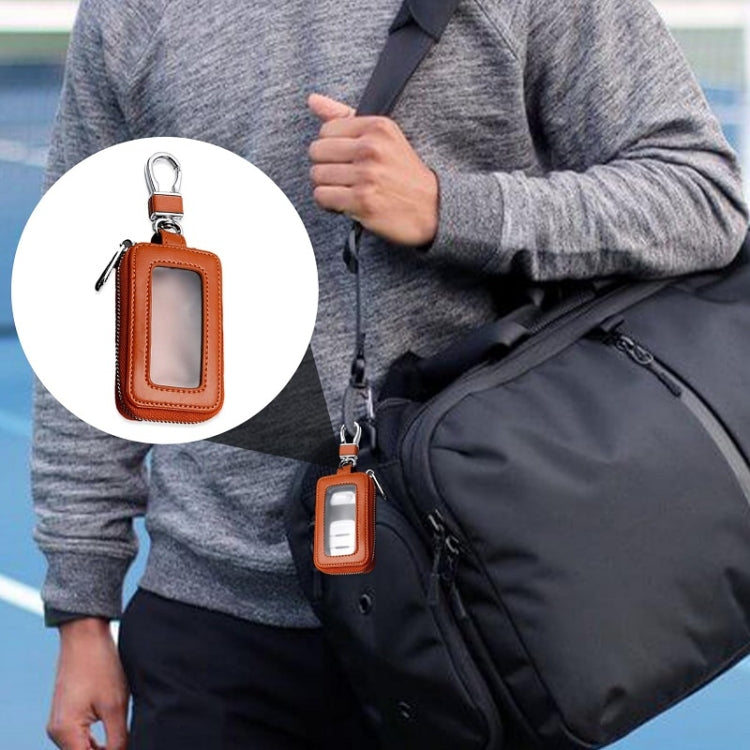 Car Remote Control Universal Visible Zipper Key Case(Claret) by buy2fix