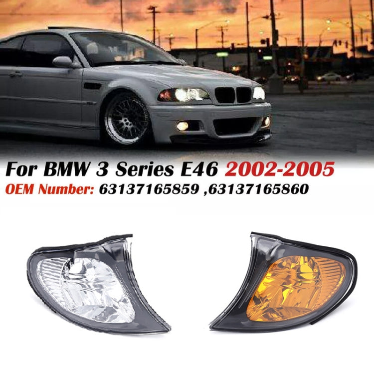 For 2002-2005 BMW 3 Series E46 Car Front Corner Parking Turn Signal Lights(White Right OE 63137165860) by buy2fix
