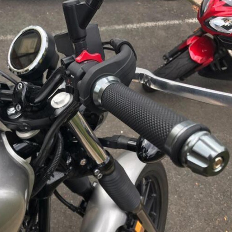 1pair 22mm Motorcycle Universal Handlebar Rubber Cover Oiler CNC Modified Handlebar Grips(Blue) by buy2fix