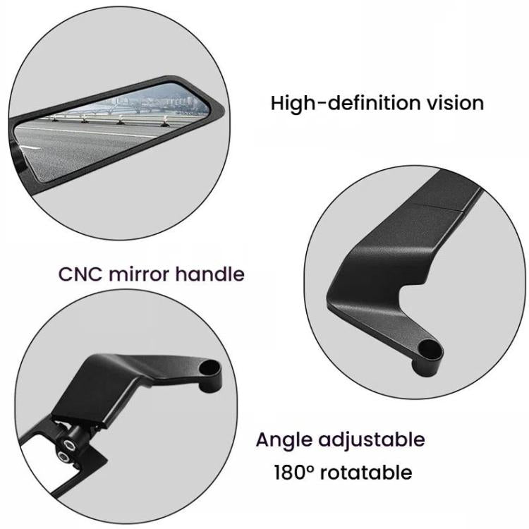 1pair Motorcycle Modification Accessories Invisible Wing Mirror Motorcycle Universal Adjustable Rearview Mirror(Black) by buy2fix