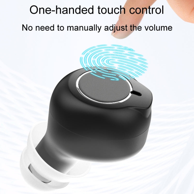 1pair Rechargeable Semi-In-Ear Hearing Aid Elderly Sound Amplifier(Black) - Hearing Aids by buy2fix | Online Shopping UK | buy2fix
