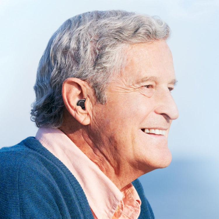 1pair Rechargeable Semi-In-Ear Hearing Aid Elderly Sound Amplifier(Black) - Hearing Aids by buy2fix | Online Shopping UK | buy2fix