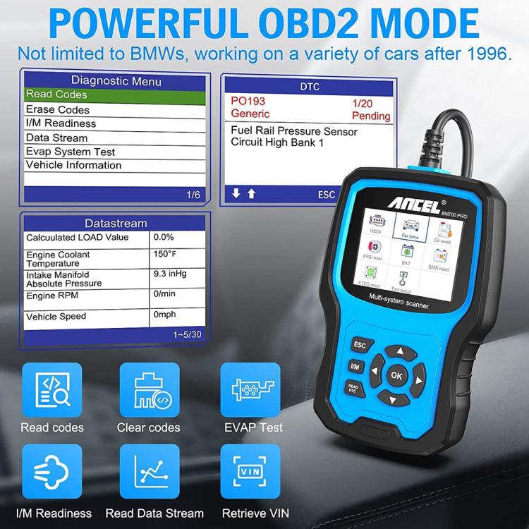 ANCEL BM700 Upgraded Version For BMW Full System Diagnostic OBDII Tester Maintenance And Resetting Repair Tools - Code Readers & Scan Tools by buy2fix | Online Shopping UK | buy2fix