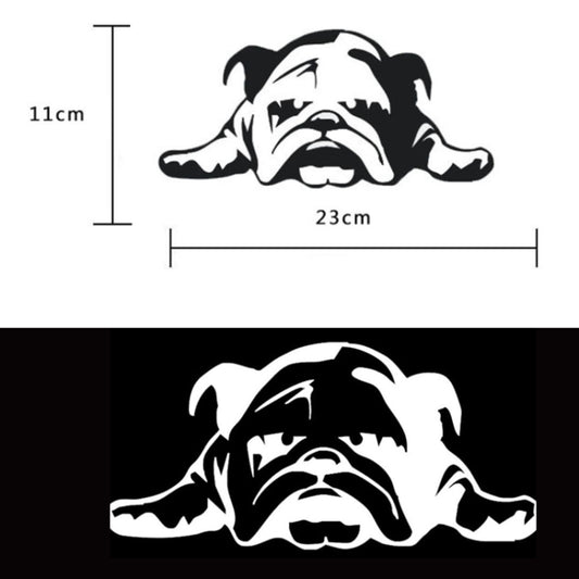 2pcs British Tired Puppy Car Decorative Sticker(Reflective Silver White) by buy2fix