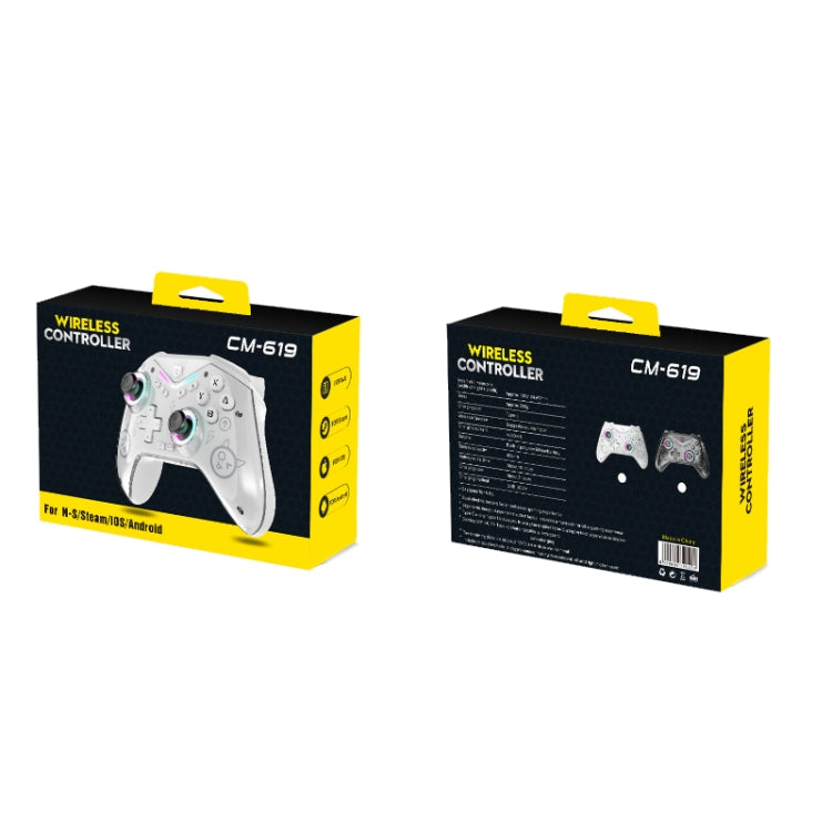 CM-619 Bluetooth Game Controller Programmable with RGB Lights for Switch / Steam Deck / PC / IOS / Android(White) - Gamepads by buy2fix | Online Shopping UK | buy2fix