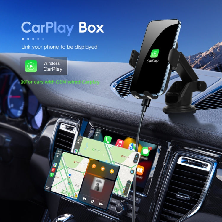 Fast Charging Retractable Recharging Cell Phone Holder With Wireless CarPlay Android Auto Function(Standard) by buy2fix