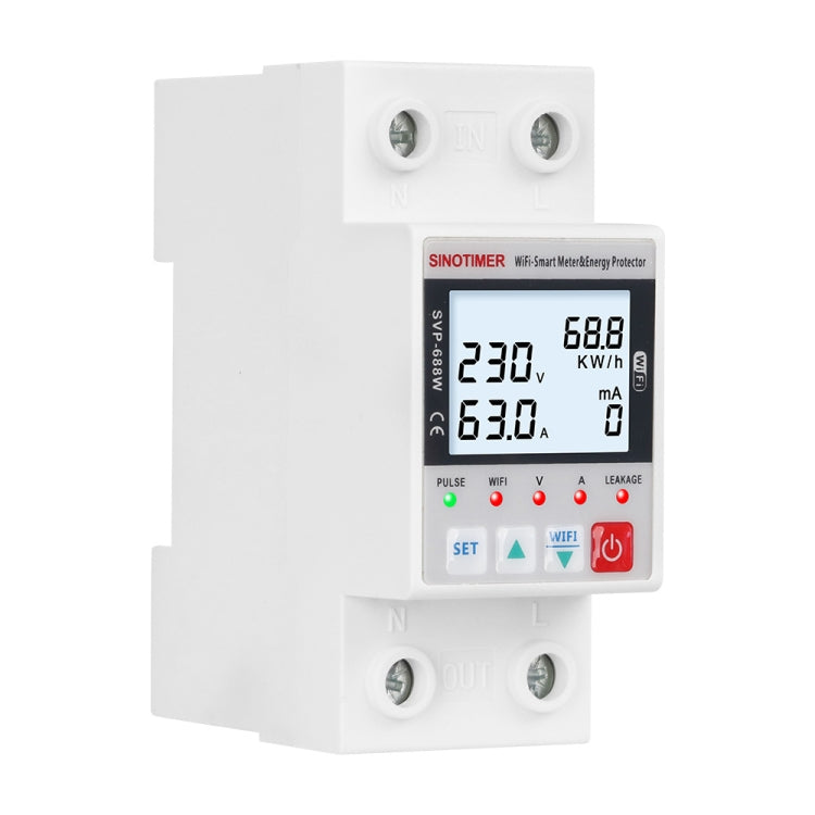 SINOTIMER SVP-688W-L TUYA APP WiFi Smart Circuit Breaker Over Under Voltage Protector - Other Tester Tool by SINOTIMER | Online Shopping UK | buy2fix