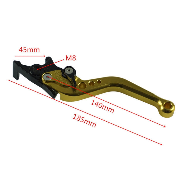 1pair Motorcycle CNC Six Speed Dual Disc Brake Handlebar Cowl Adjustable Electric Bike Brake Lever(Gold) by buy2fix