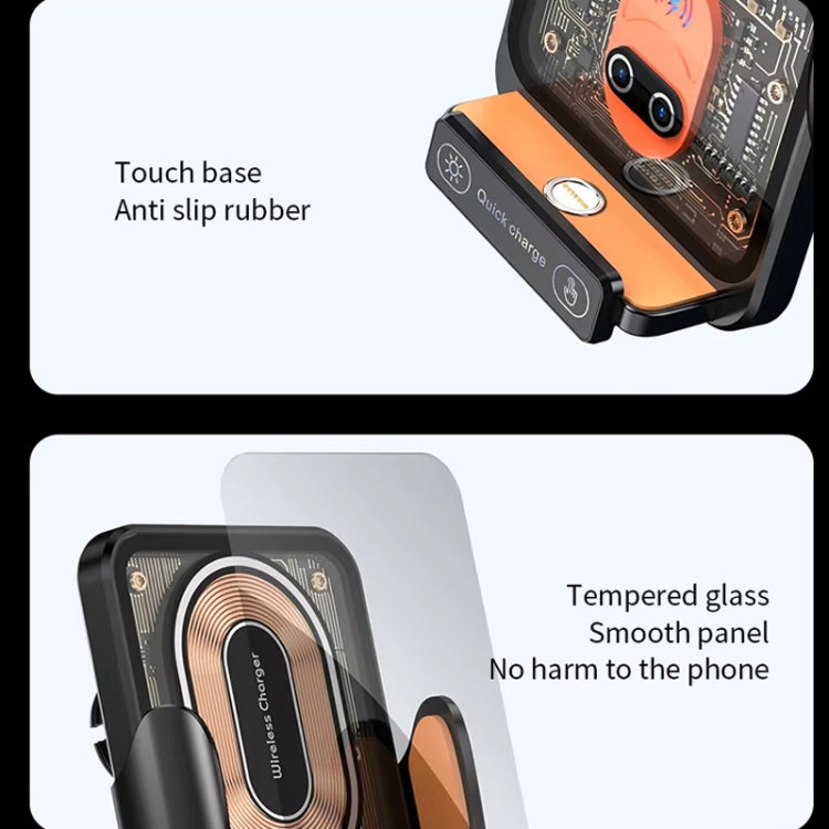 120W Transparent Car Wireless Charger Cell Phone Holder Magnetic Fast Charger(Black) by buy2fix