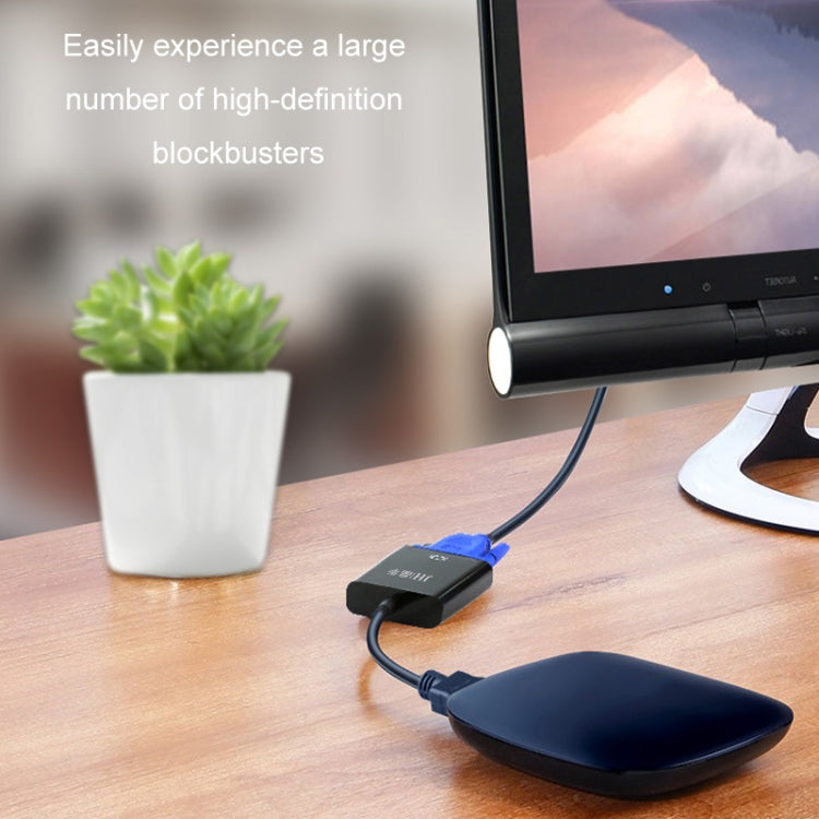 JINGHUA HDMI To VGA Adapter Cable Laptop Video Converter, Color: No Audio White by JINGHUA