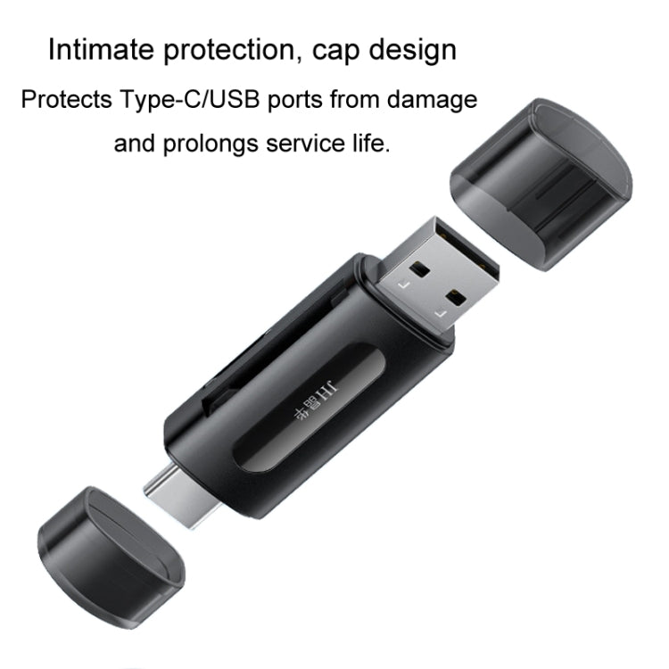 JINGHUA Type-C / USB2.0 TF+SD 2 In 1 Card Reader Multi-function Reader(Black) - by JINGHUA | Online Shopping UK | buy2fix