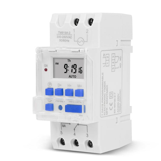 SINOTIMER TM919A-3 24V 16A Din Rail Mount Digital Timer Switch Microcomputer Weekly Programmable Time Relay Control by SINOTIMER
