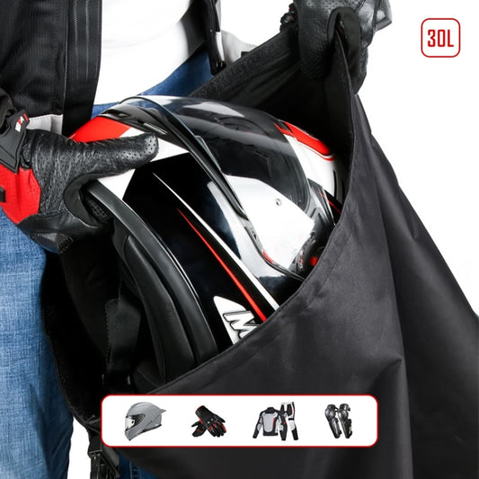 30L Outdoor Riding Motorcycle Helmet Bag Large Capacity Waterproof Combination Lock Storage Pack(Black) by buy2fix