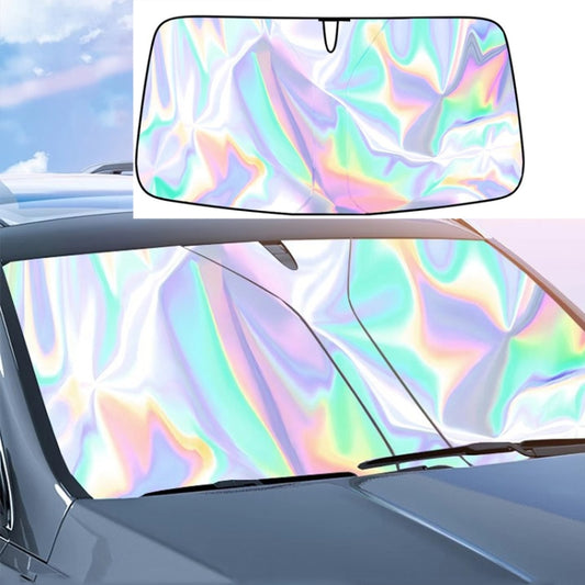 145x90cm Car Front Windshield Sunshade Colorful Laser Heat Insulation Sunscreen Sunshade Umbrella by buy2fix