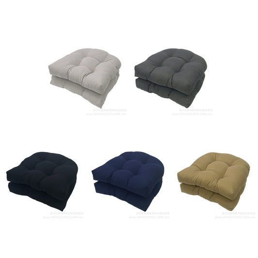 1pair 48 x 48cm Garden Patio Rattan Chair Waterproof Cushion Thick Soft Sofa Cushion(Navy Blue) by buy2fix