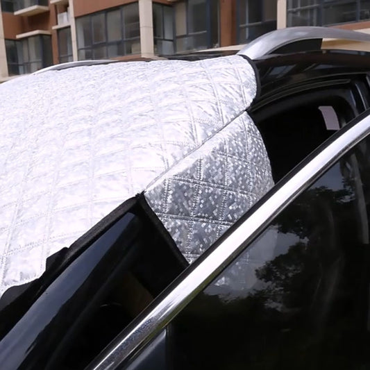 Car Front Windshield Cover Sun Shade Snow Shield Sunscreen Heat Insulation Frostproof Car Coat Half Cover, Style: Protecting Hood(Silver) by buy2fix