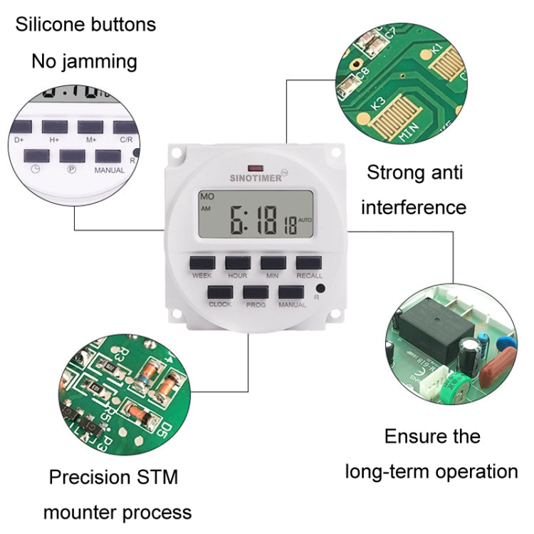 SINOTIMER Programmable Timer Switch Time Controller, Model: TM618H 5V by SINOTIMER