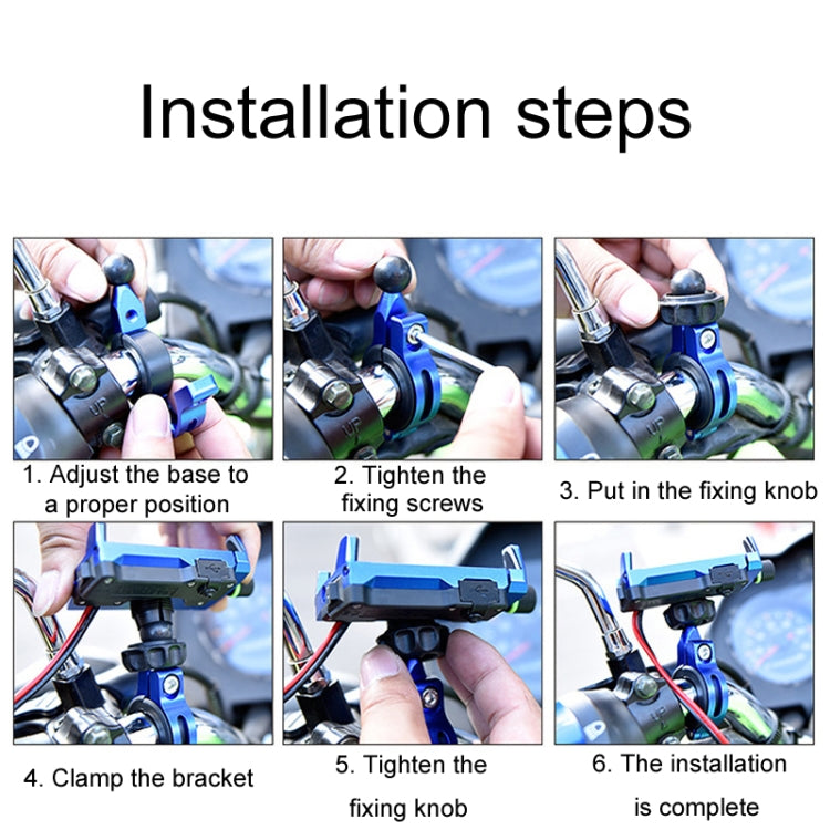 Kewig M7 Bicycle 4 Claws Aluminum Navigational Bracket Outdoor Cycling Cell Phone Holder(Blue) by Kewig