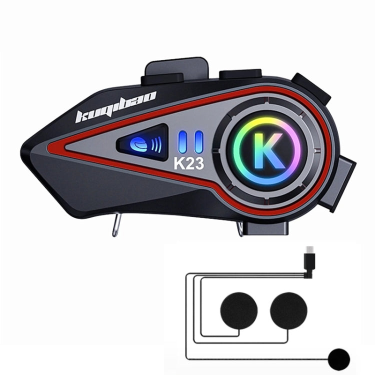 KUQIBAO Motorcycle Helmet Long-Lasting Bluetooth-compatible Headset With Light(Soft Microphone) - Motorcycle Walkie Talkie by buy2fix | Online Shopping UK | buy2fix