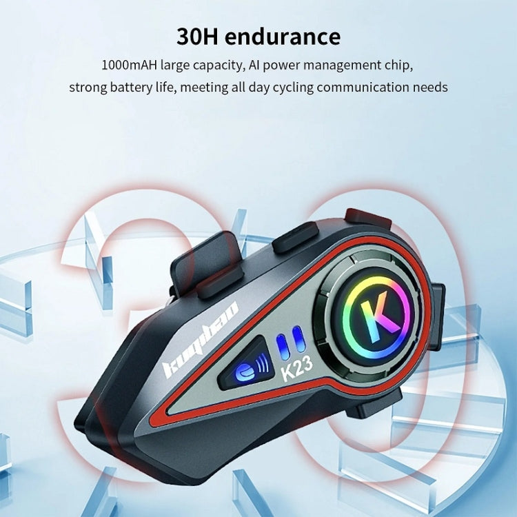 KUQIBAO Motorcycle Helmet Long-Lasting Bluetooth-compatible Headset With Light(Soft Microphone) - Motorcycle Walkie Talkie by buy2fix | Online Shopping UK | buy2fix