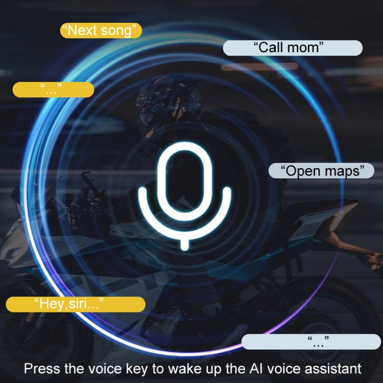 KUQIBAO Motorcycle Helmet Long-Lasting Bluetooth-compatible Headset With Light(Soft Microphone) - Motorcycle Walkie Talkie by buy2fix | Online Shopping UK | buy2fix