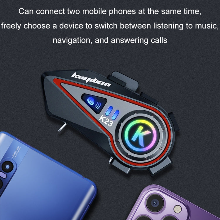 KUQIBAO Motorcycle Helmet Long-Lasting Bluetooth-compatible Headset With Light(Soft Microphone) - Motorcycle Walkie Talkie by buy2fix | Online Shopping UK | buy2fix