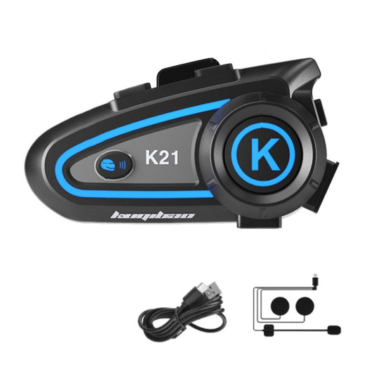 KUQIBAO Motorcycle Helmet Long-lasting Waterproof Bluetooth-compatible Headset with Light(Hard Microphone) - Motorcycle Walkie Talkie by KUQIBAO | Online Shopping UK | buy2fix