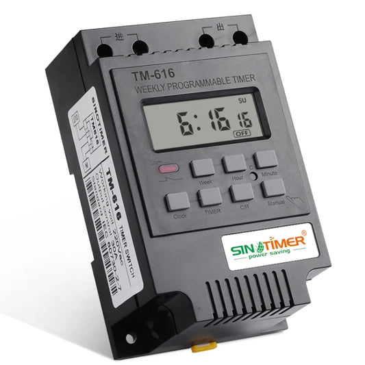 SINOTIMER TM616B-1 110V 30A Weekly Programmable Digital Timer Switch Relay Control by SINOTIMER