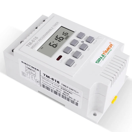 SINOTIMER TM616W-4 12V 30A Weekly Programmable Digital Timer Switch Relay Control by SINOTIMER