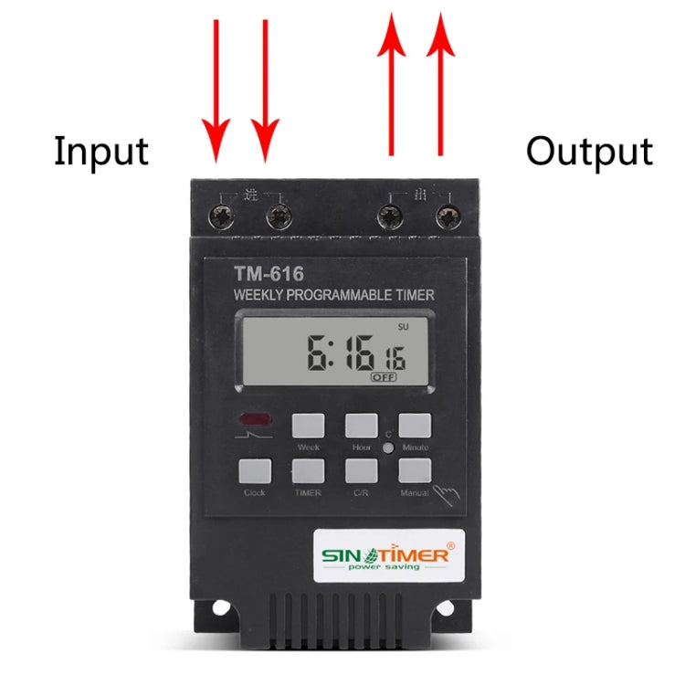 SINOTIMER TM616B-2 220V 30A Weekly Programmable Digital Timer Switch Relay Control by SINOTIMER