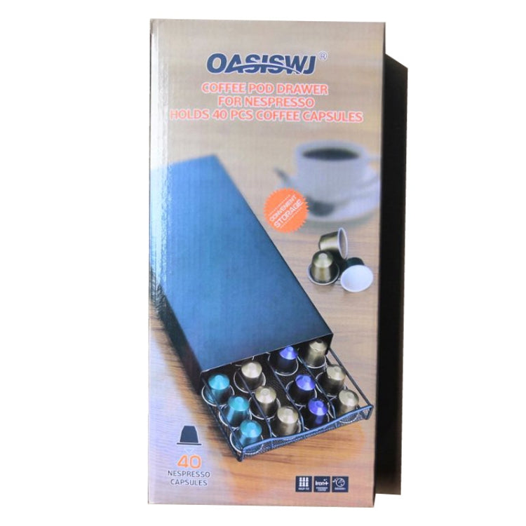 For Small Nespresso OASISWJ Drawer Type 40pcs Coffee Capsule Holder(Black) - Coffee Machine Parts by buy2fix | Online Shopping UK | buy2fix