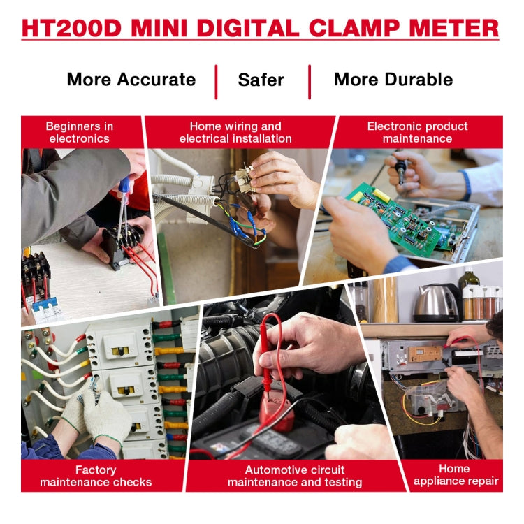HABOTEST Mini Clamp Multimeter Portable Digital Ammeter by HABOTEST