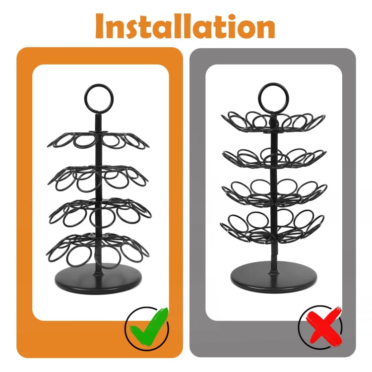 For Nespresso OASISWJ Assembly 40pcs 360 Degree Rotating Coffee Capsule Organizer(Black) by OASISWJ