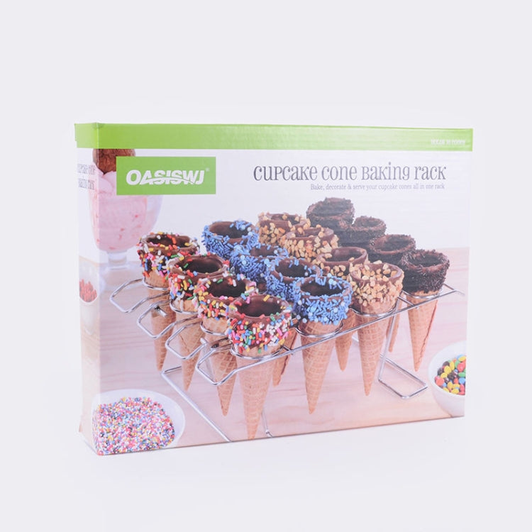 OASISWJ Baking Tools Oven Pie Net Cone Shell Rack Ice Cream Display Storage Shelf(Foldable 16 Holes) by OASISWJ