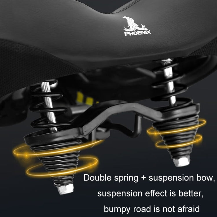 Phoenix 3D Bicycle Enlarged Thickened Soft Seat Cushion Conical Double Spring - Bicycle Saddle by Phoenix | Online Shopping UK | buy2fix
