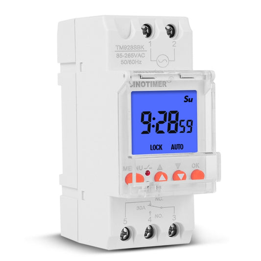 SINOTIMER TM928SBKL 85-265V 30A 1 Second to 168 Hours Programmable Electronic Time Switch by SINOTIMER