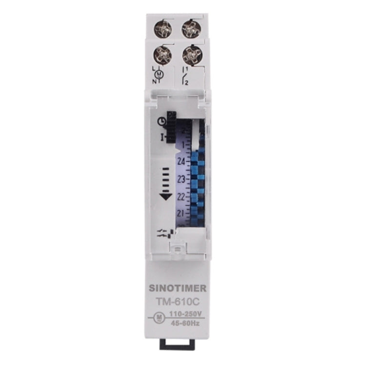 SINOTIMER TM610C 110-250V 16A Quartz Mechanical Timer 24 Hours Programmable Din Rail Relay - Switch by SINOTIMER | Online Shopping UK | buy2fix