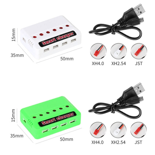 One To Six 3.7V Lithium Battery Drone USB Charger, Color: Green JST Port by buy2fix